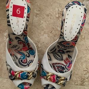 New BCBG nautical mules